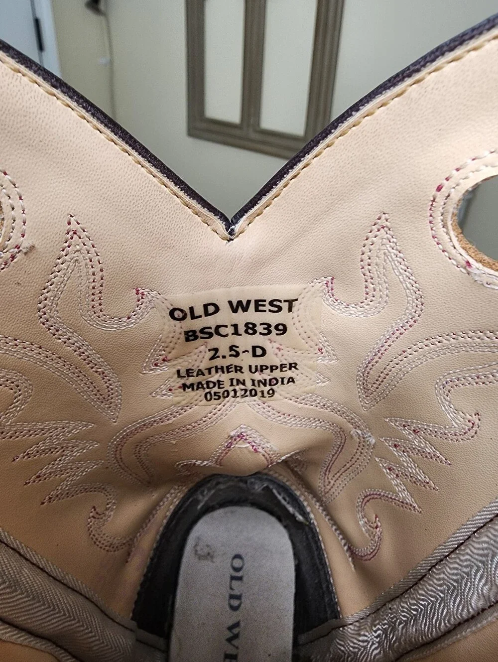 OLD WEST GIRLS Western Leather Cowboy Boots, SIZE 2.5 D